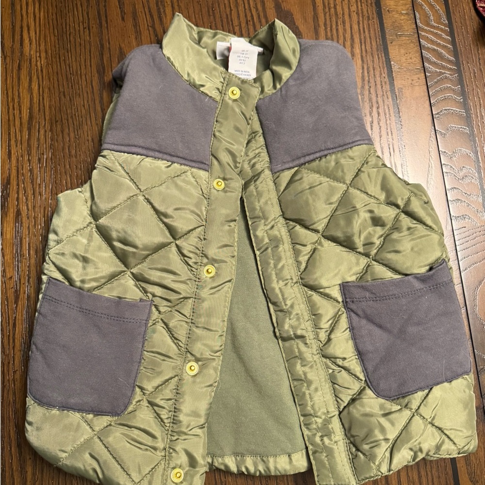 Kids Tommy Bahama Olive Quilted Vest 2T